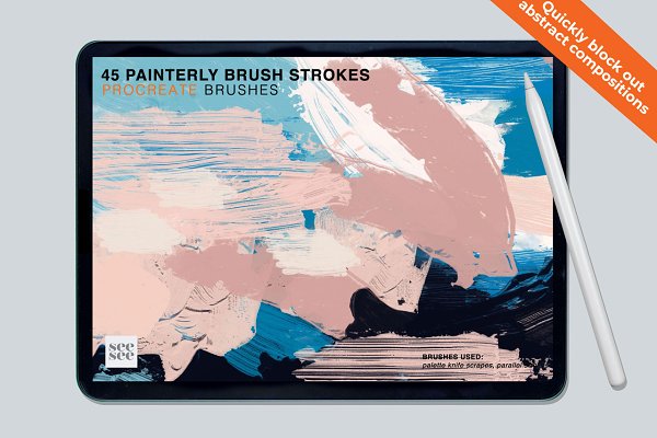 Download 45 Procreate Painterly Brush Stamps
