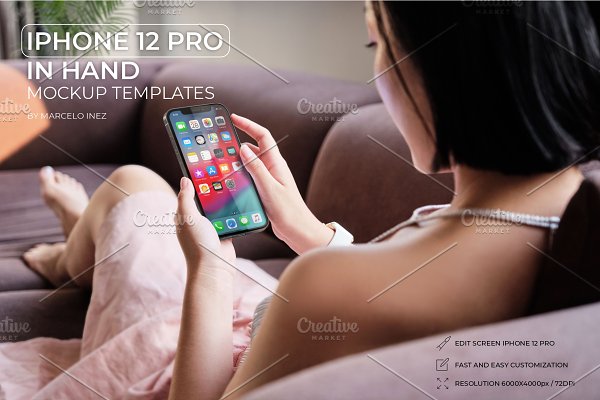 Download iPhone 12 Pro in Hand Mockup