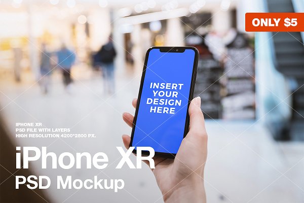 Download iPhone XR PSD Mockup