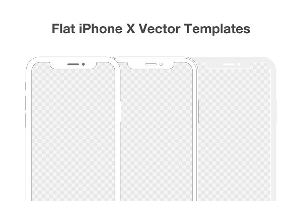 Download Flat iPhone X Vector Templates