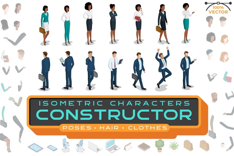 Download Isometric Characters Constructor Kit