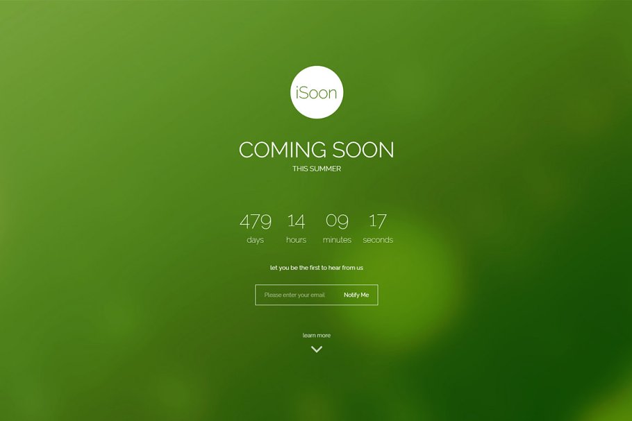 Download iSoon - Modern Bootstrap Coming Soon