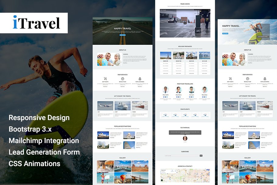 Download iTravel - Html Landing Page Template