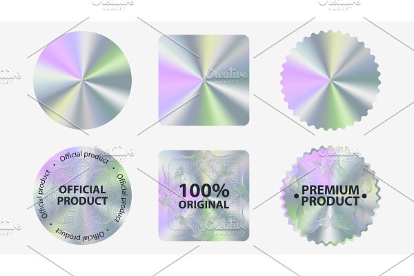 Download Set of hologram label geometric