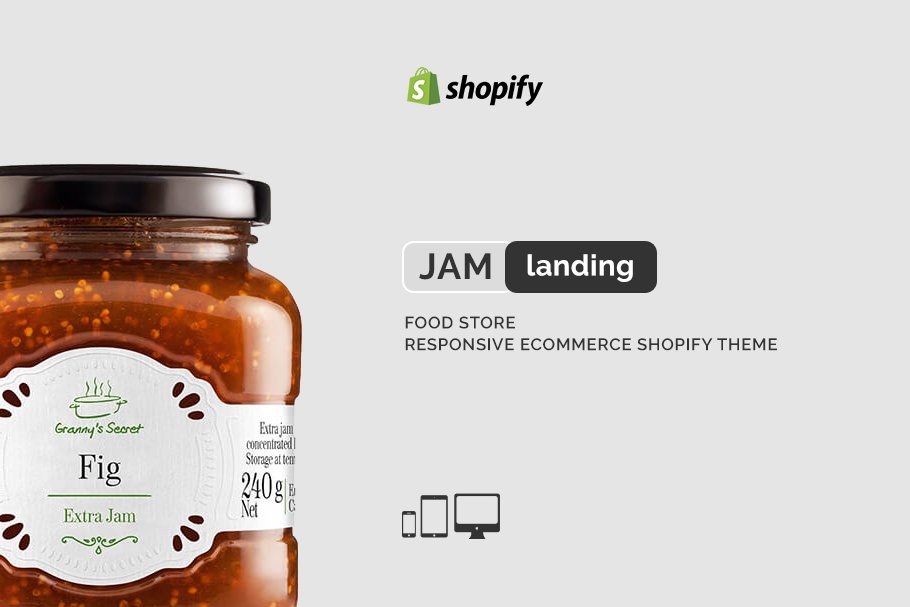 Download Jam Landing Food Store Shopify Theme