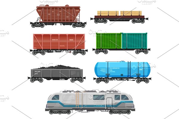 Download Train freight wagons