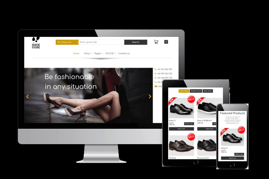 Download Free eCommerce template-Shoe Store