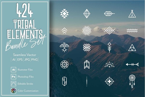 Download 424 Tribal Elements Bundle Set