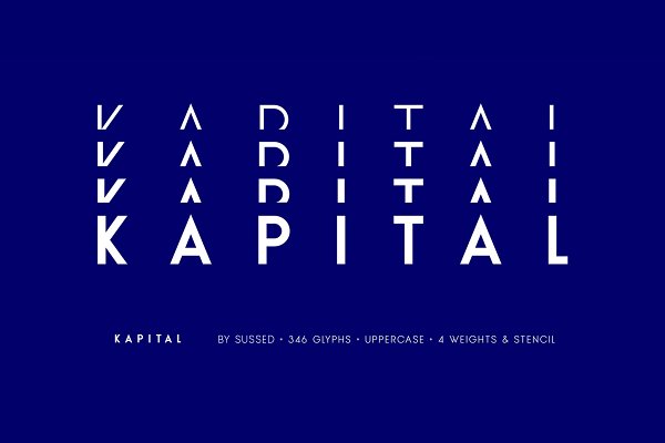Download KAPITAL | 8 Fonts 4 Sans 4 Stencil