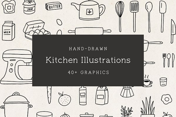 Download Kitchen Illustrations Hand-Drawn