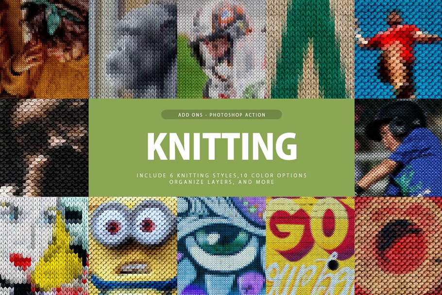 Download Knitting Photoshop Action