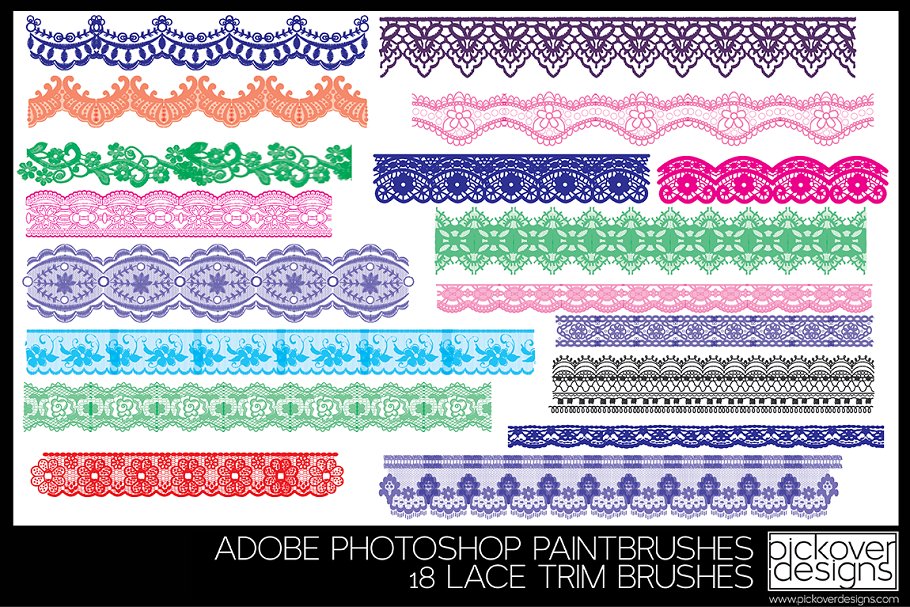 Download 18 Lace Trim Brushes - PHOTOSHOP
