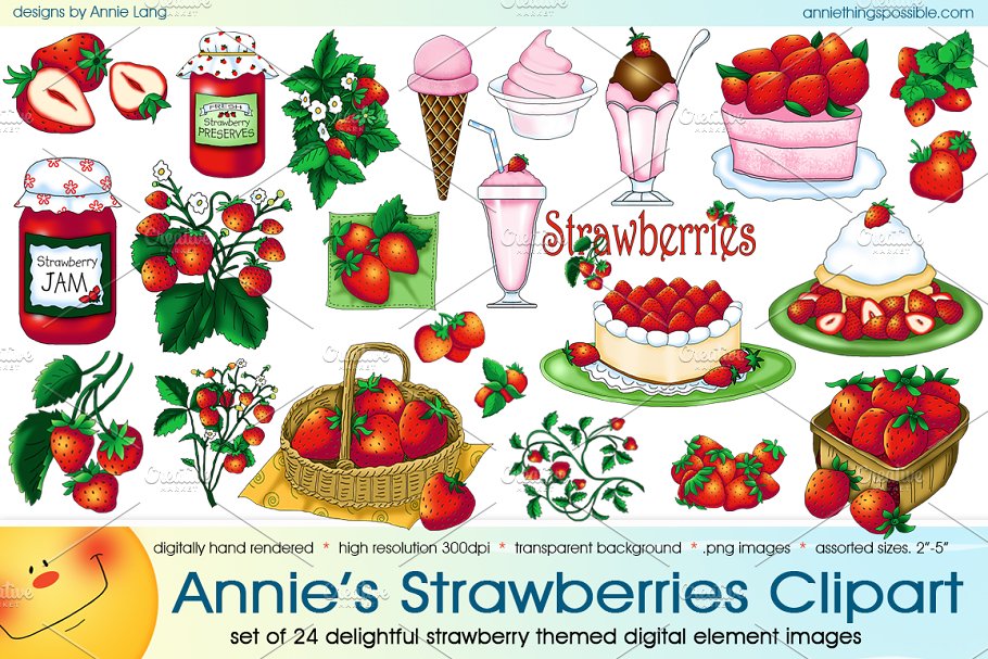 Download Annie's Strawberries Clipart