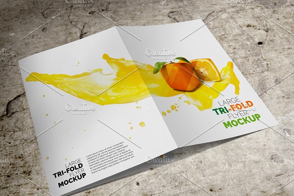 Download Large Trifold Brochure Mockup