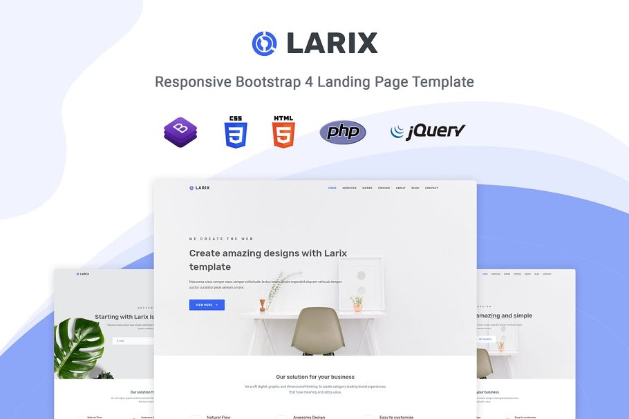 Download Larix - Minimal One Page HTML5 Theme