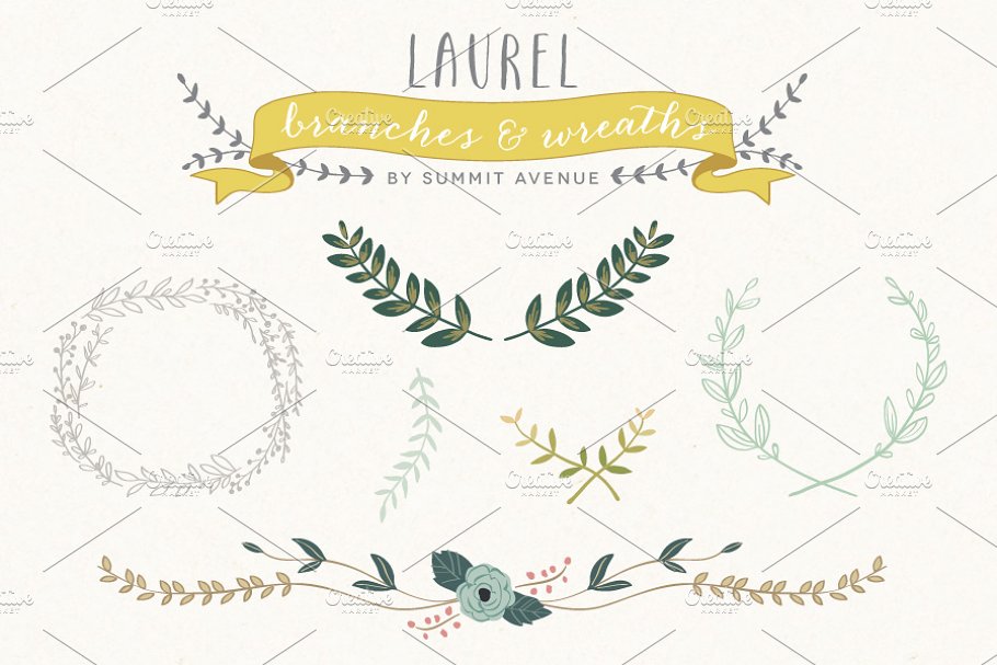Download Vintage Laurel & Wreath designs