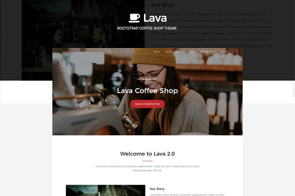 Download Lava - Bootstrap Coffee Shop Theme