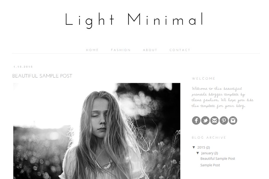 Download Blogger Template - Light Minimal