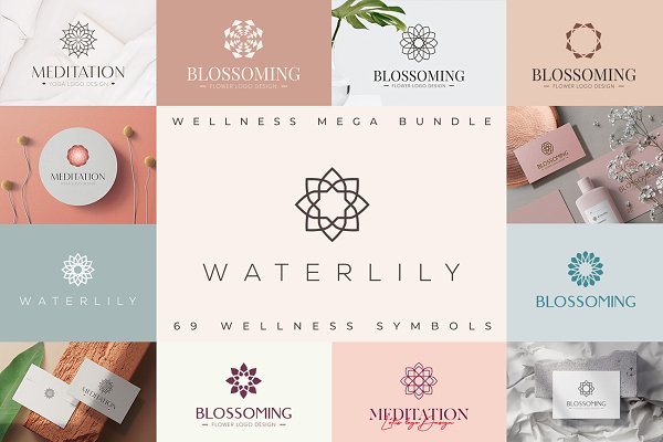 Download Water Lily Lotus Logo Bundle