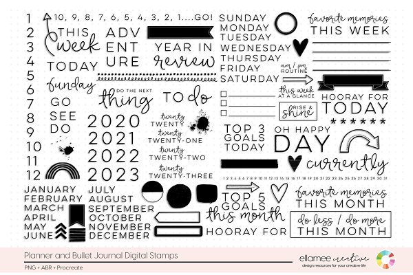 Download Planner and Journal Digital Stamps