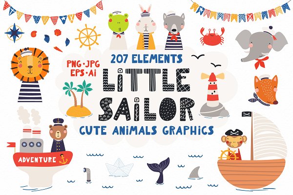 Download Little Sailor Cute Animals Graphics