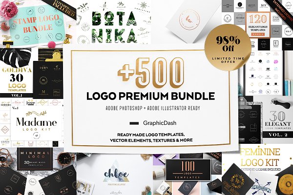 Download 500 Premium Logo Bundle - 98%OFF