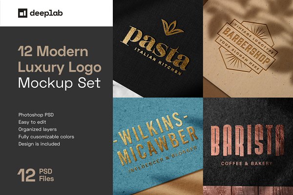 Download Elegant Luxury Logo Mockup Set