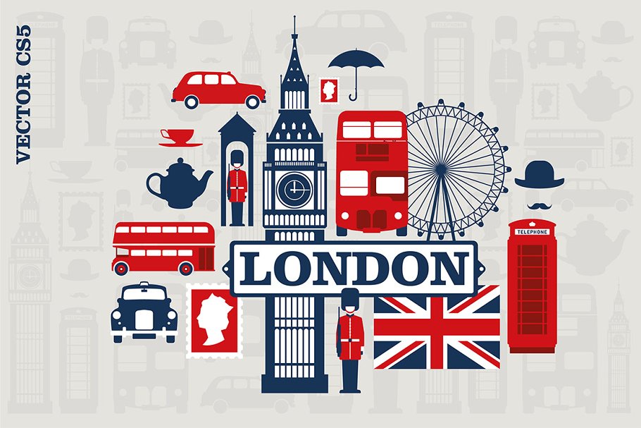 Download London vector illustration set