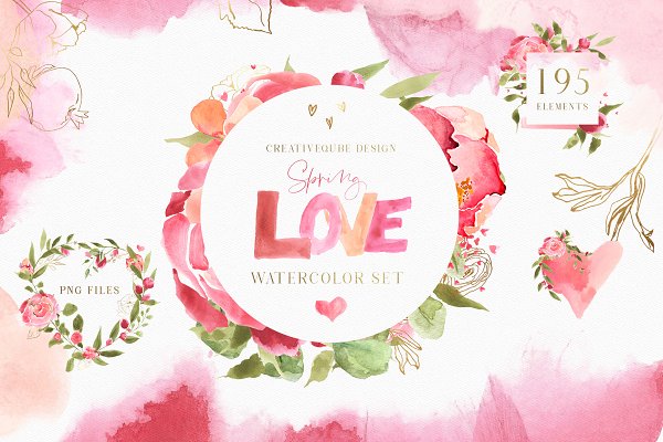 Download Spring Love Watercolor Clipart