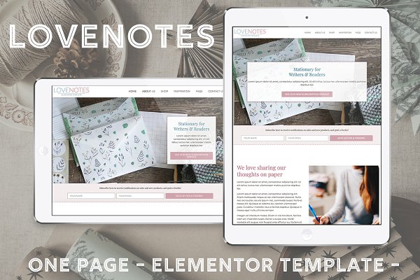 Download LoveNotes // One-Page Elementor Site