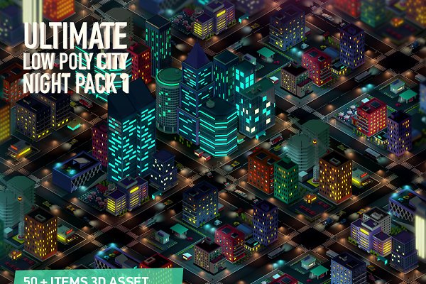 Download Ultimate Low Poly City Night Pack 1