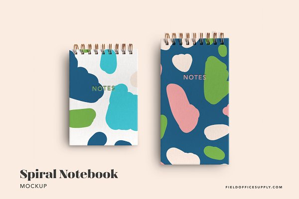 Download Spiral Notebook Set Mockup