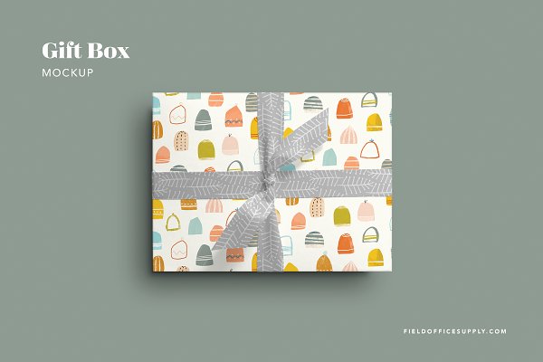 Download Gift Box Wrapping Paper Mockup
