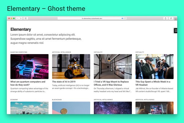 Download Elementary - Ghost Blogging Theme