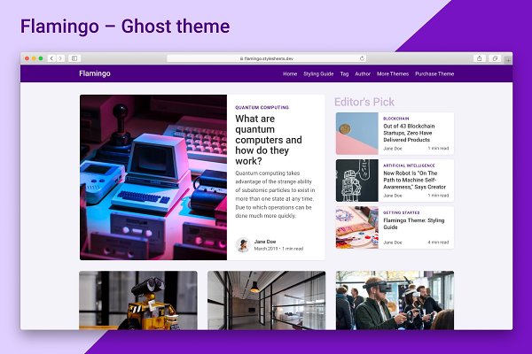 Download Flamingo - Ghost Blogging Theme
