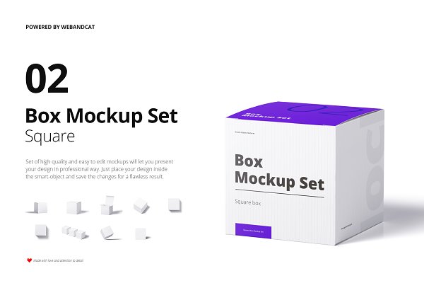 Download Box Mockup Set 02: Square