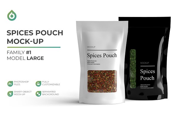 Download Spices Pouch Doypack Mockup