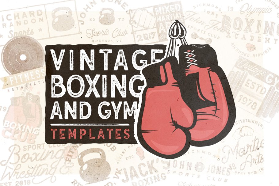 Download 20 Vintage Boxing & Gym Logos