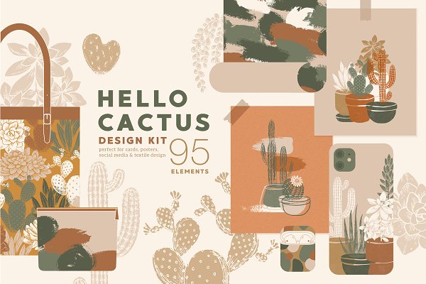 Download HELLO CACTUS — succulent design kit