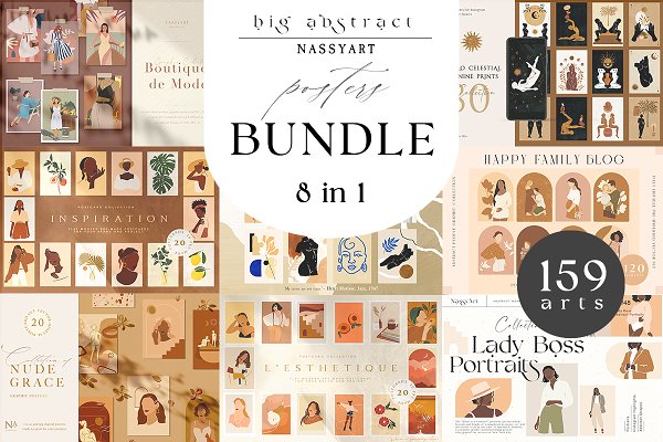 Download Abstract Woman Posters Bundle