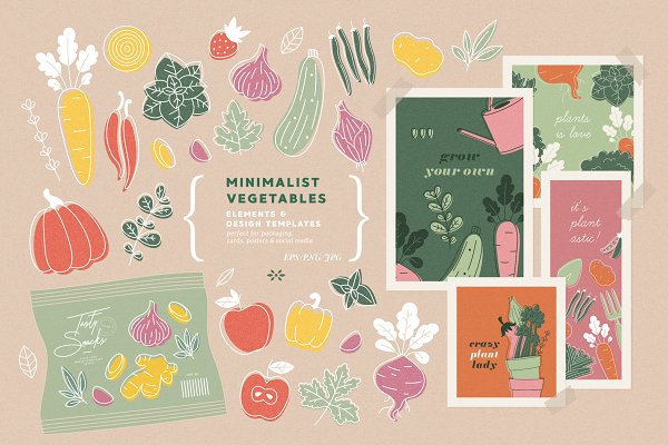 Download Minimalist vegetables collection