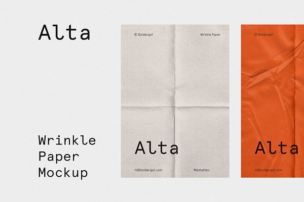 Download Wrinkle - Fold Paper Mockup