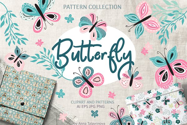 Download Butterflies patterns collection