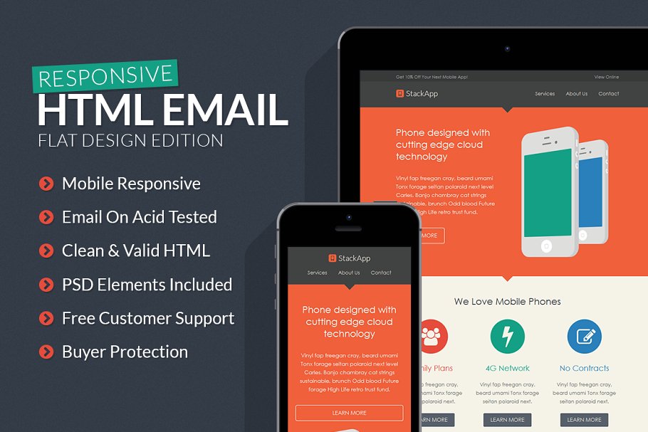 Download StackApp - Responsive Email Template
