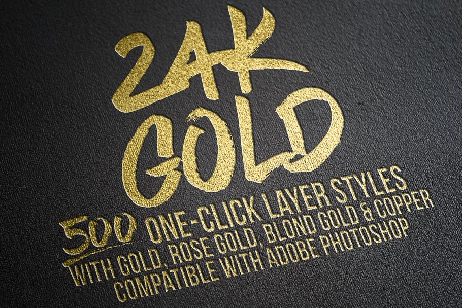 Download 500 Gold Foil Layer Styles Photoshop