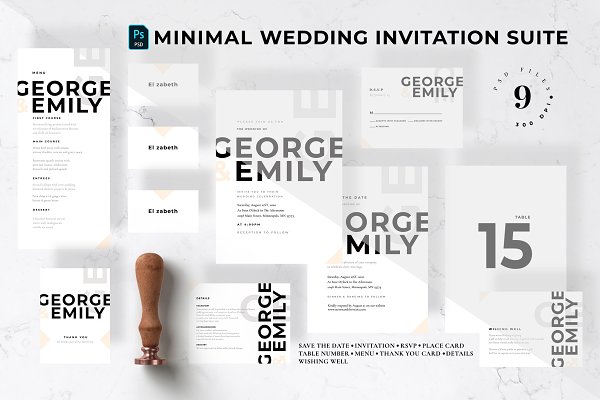 Download Minimal Wedding Invitation Suite