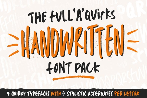Download Full'A'Quirks Handwritten Fonts Pack