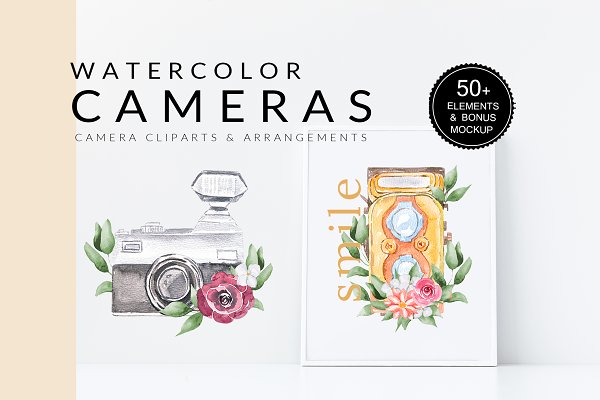 Download Watercolor Camera Clipart Vintage