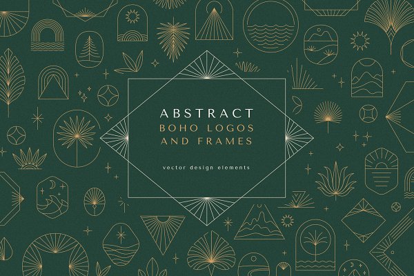 Download Abstract boho logos and frames
