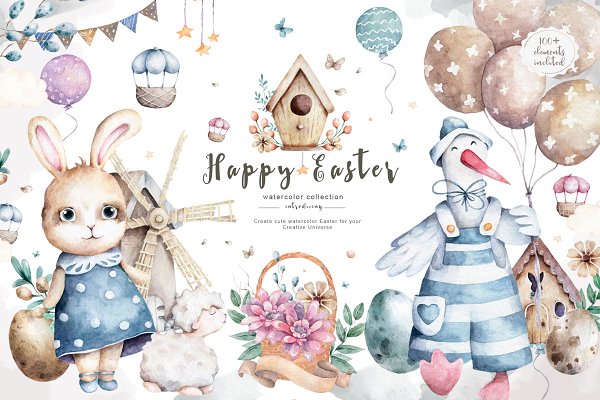Download Happy Easter Spring Set